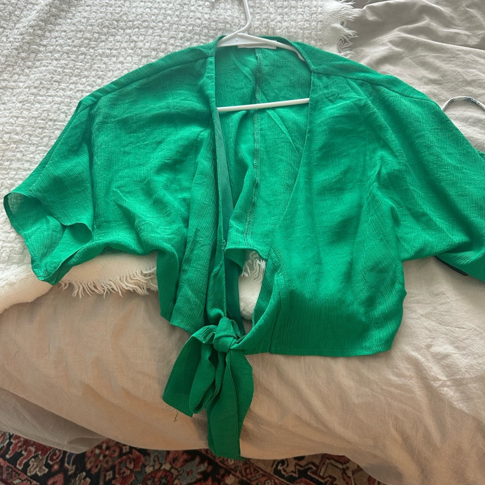 Emerald green front tie 12th tribe top, never worn
